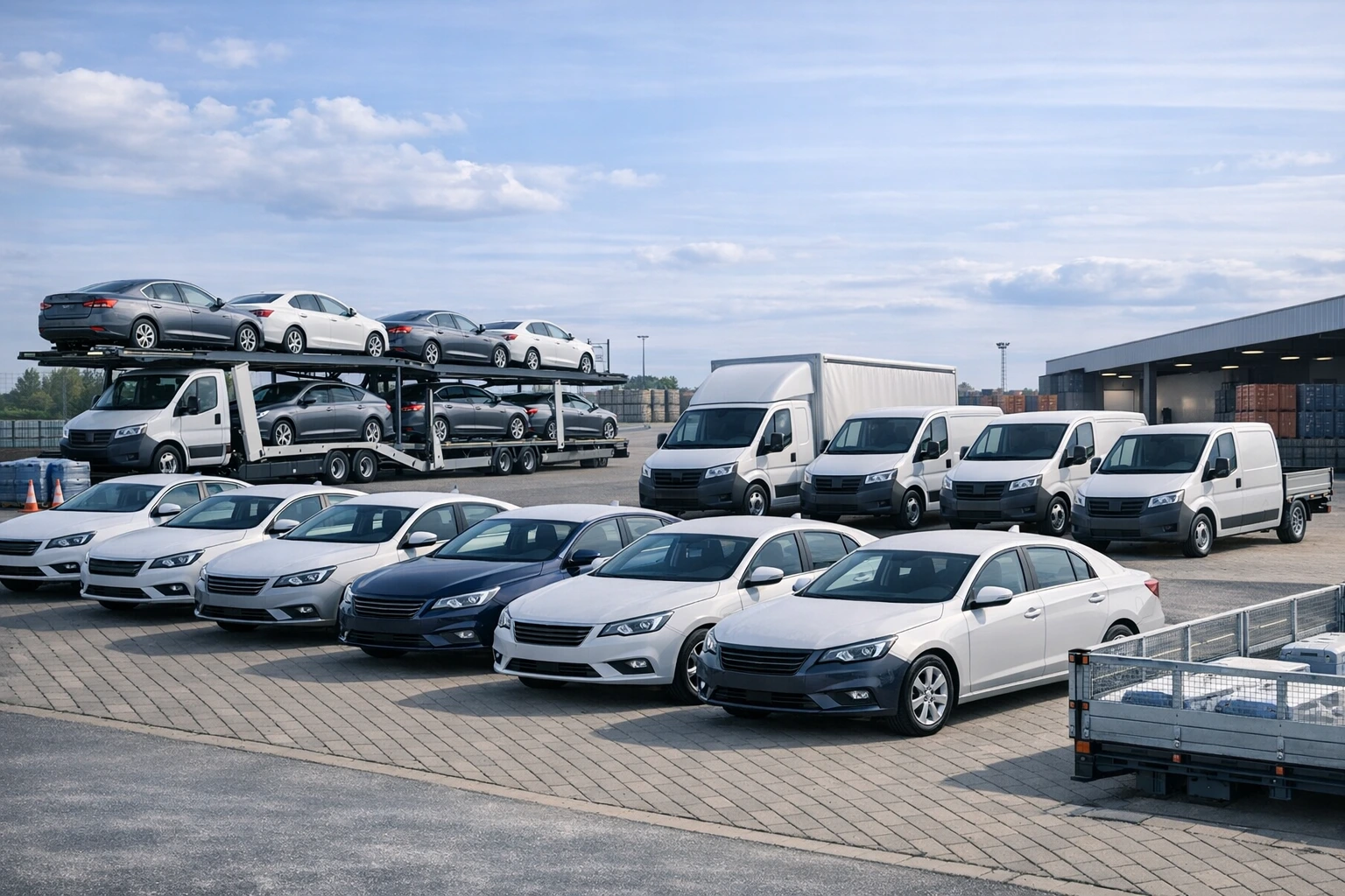 Business buyers reviewing cross-border dealer vehicle options